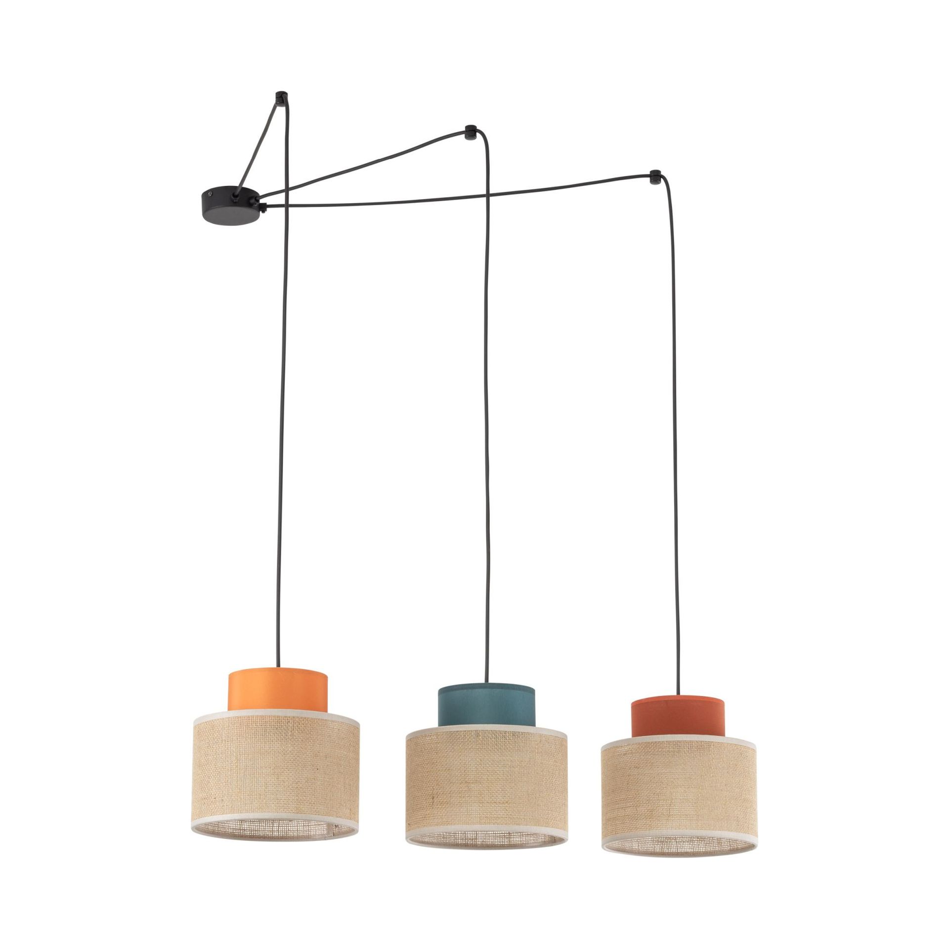 Lampa wisząca pająk z kolorowymi abażurami TK 3140 z serii DUO JUTA