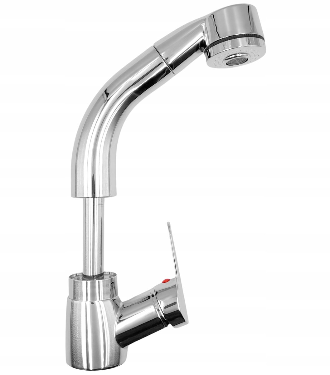 BATERIA KUCHENNA Z WYCIĄGANĄ WYLEWKĄ ZLEW KRAN