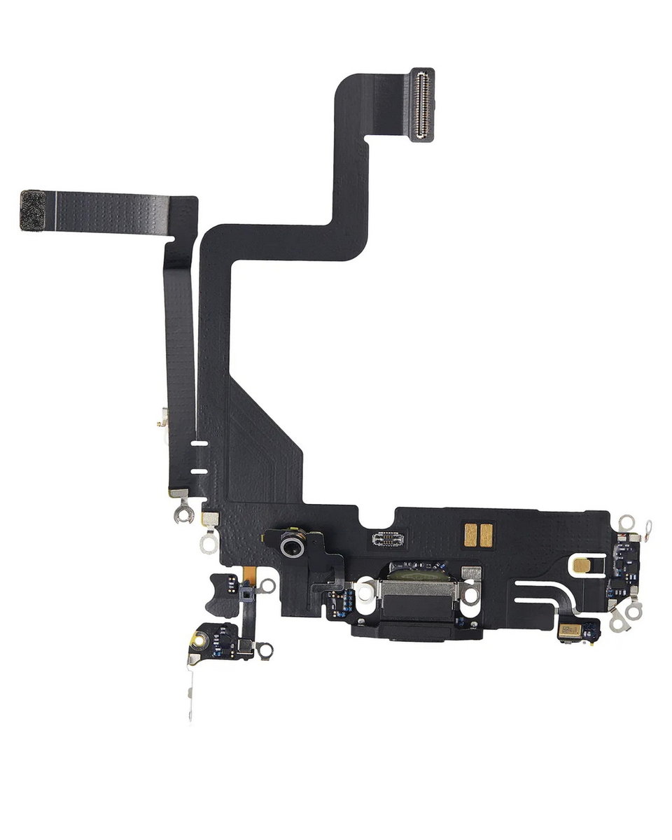 Gniazdo złącze port ładowania mikrofon dolny taśma flex do Apple iPhone 14 (OEM Oryginał) (Czarny)