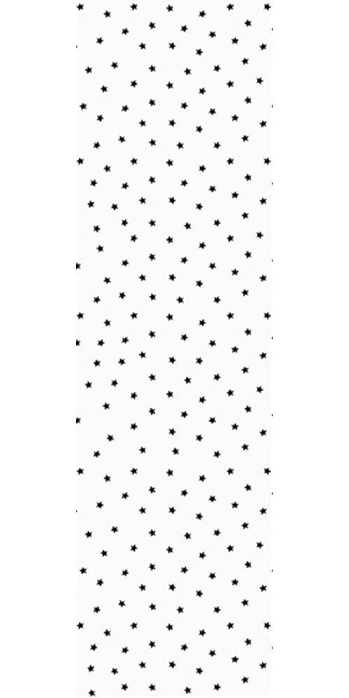 Papier do pakowania - Biały - Czarne Gwiazdki - 68,5 x 100 cm