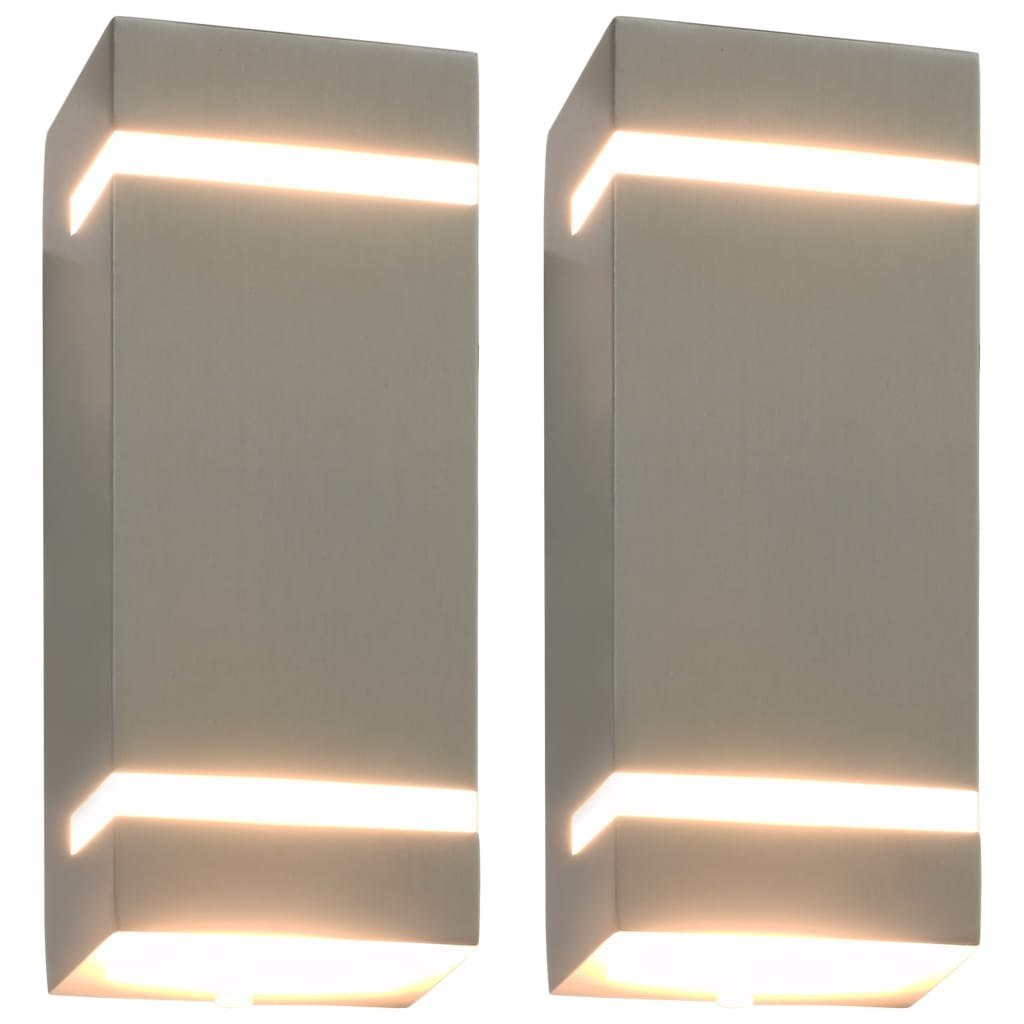 Zewnętrzne lampy ścienne, 2 szt., 35 W, srebrne, prostokątne Lumarko!
