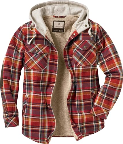 Legendary Whitetails Męska koszula puchowa z podszewką berberberską flanelowa guziki Cardinal Arrowood Plaid 3X-Large Big