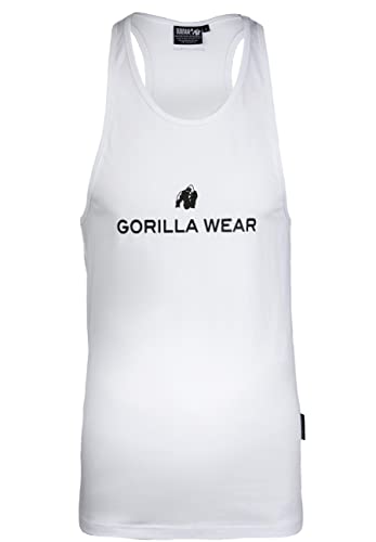 Gorilla Wear - Carter Stretch Tank Top – czarny – kulturystyka, sport, na co dzień, na czas wolny, z nadrukiem logo, lekki i wygodny dla optymalnego ruchu, wykonany z bawełny i elastanu