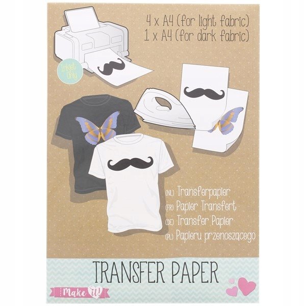 Papier Transferowy Naprasowanka Do Tkanin 5 X A4