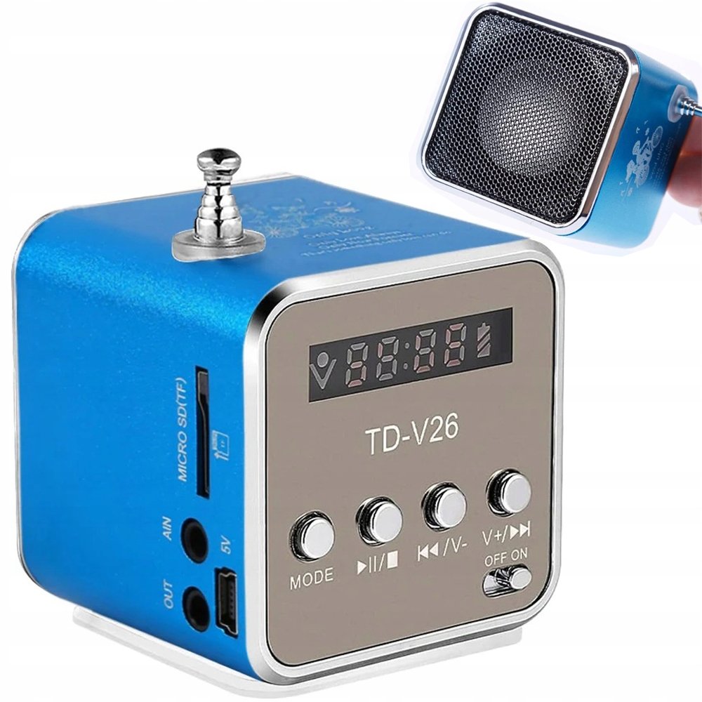 GŁOŚNIK BEZPRZEWODOWY PRZENOŚNY MINI RADIO FM LED BLUETOOTH MOBILNY MICROSD