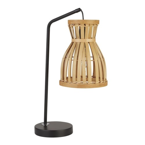 Malaga lampa stołowa 1xE14 czarna/bambus EU60256