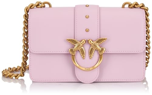 Pinko Love One Mini C Cielęcina Jedwab, Torba Damska, WWGQ_Lilla-Antique Gold, Wwgq_lilla-antique Gold