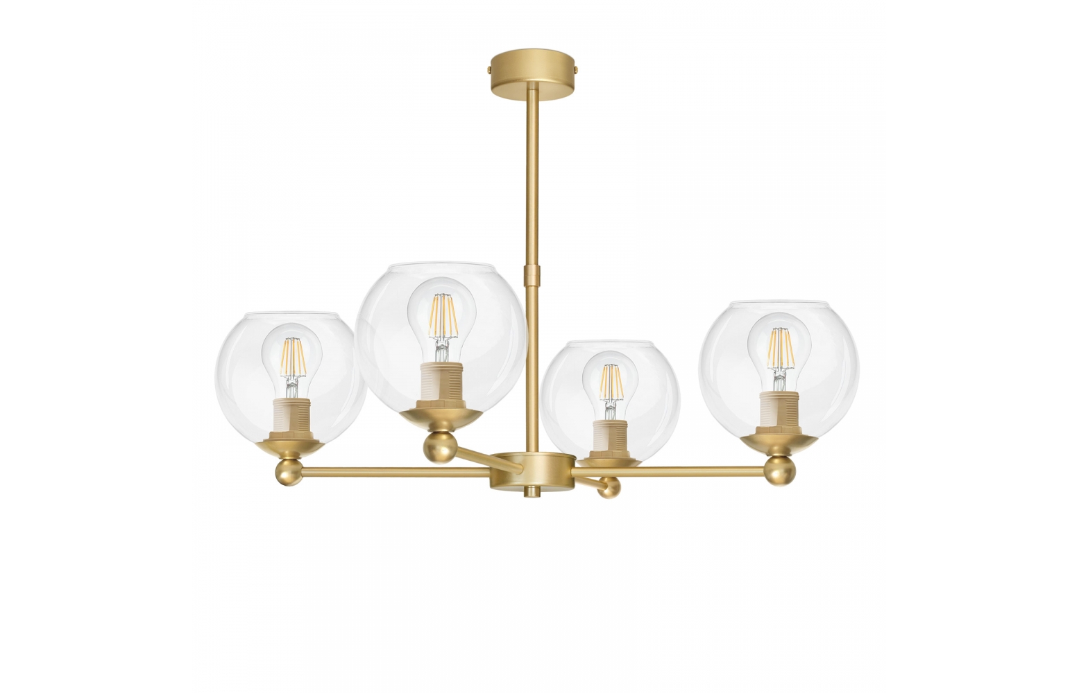 4-kloszowy złoty żyrandol do pokoju KLT-S4AU