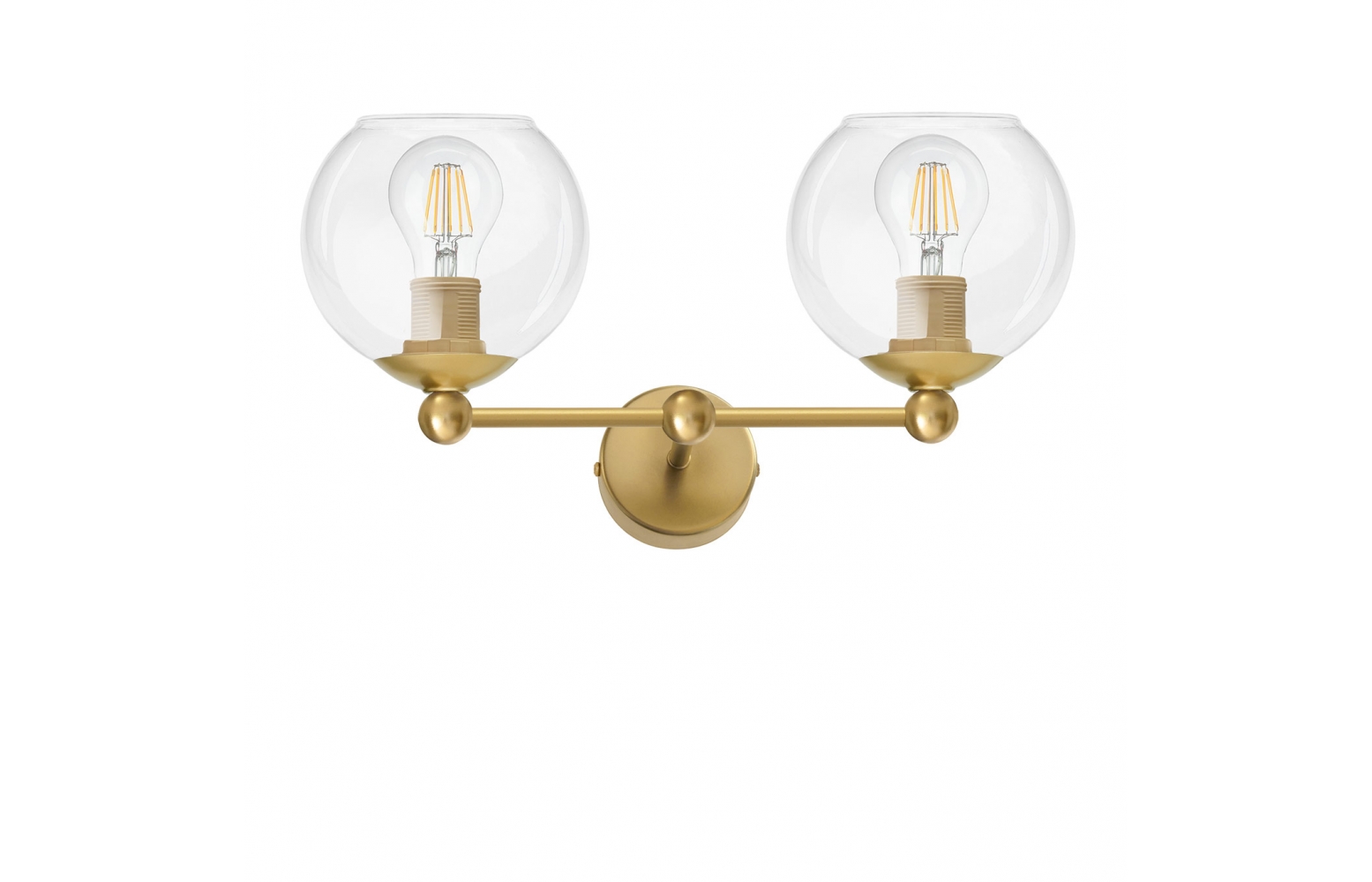 Elegancki złoty kinkiet klosze kule KLT-K2B