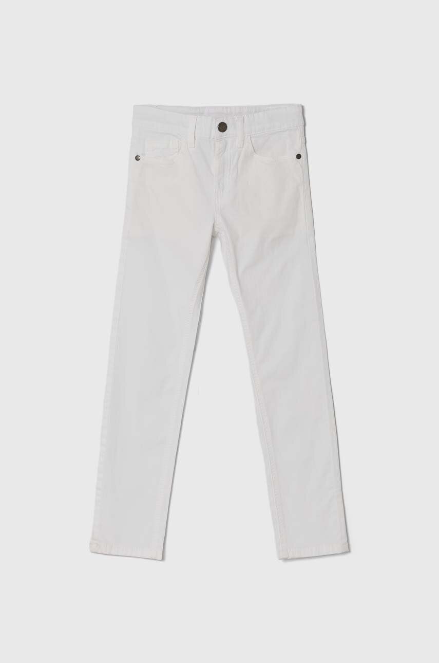 Mayoral spodnie dziecięce slim fit kolor biały gładkie