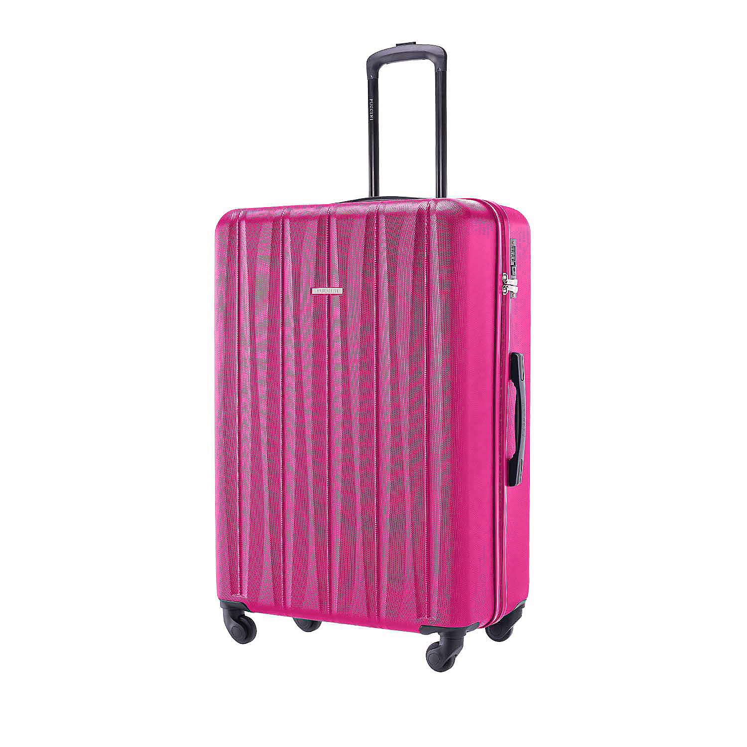 Duża walizka Puccini Bali ze żłobieniami, różowa, 76 x 50 x 29,5 cm