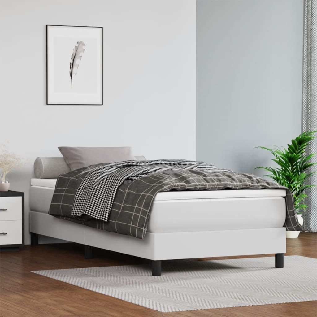 Materac kieszeniowy, biały, 120x190x20 cm, sztuczna skóra Lumarko!