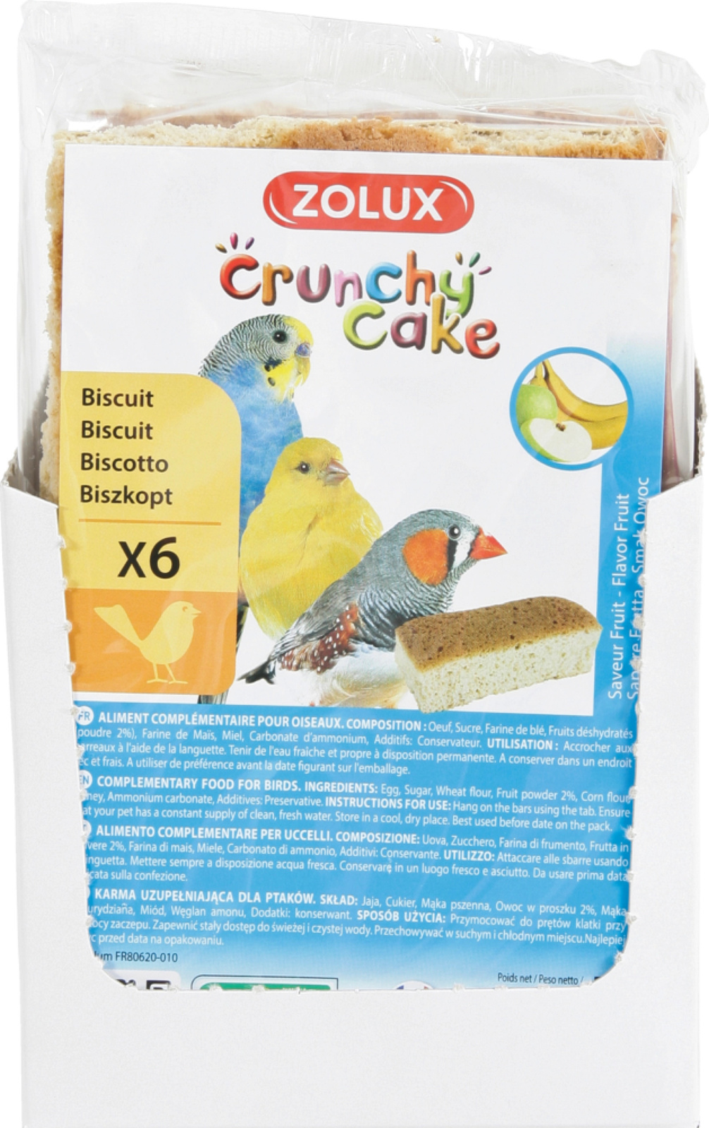 ZOLUX Crunchy Cake - ciasteczka jabłko/banan X6