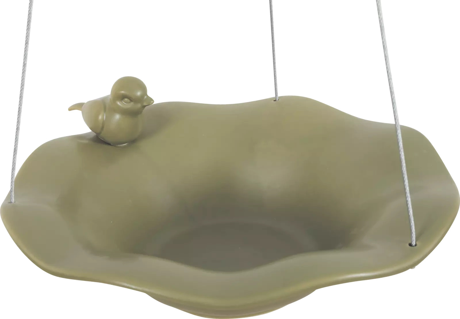 ZOLUX Poidło/basen ceramiczny z figurką ptaka kol. oliwkowy