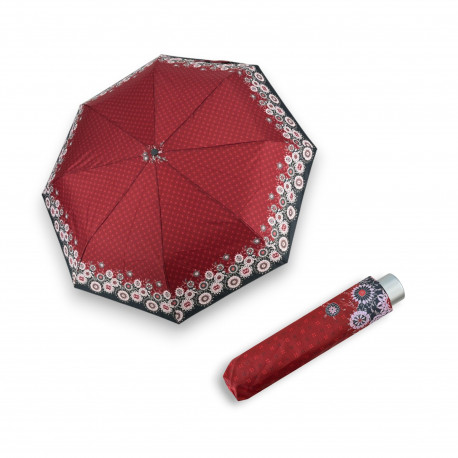 Mini Light Klasyczne kwiaty jagodowe - składany parasol damski