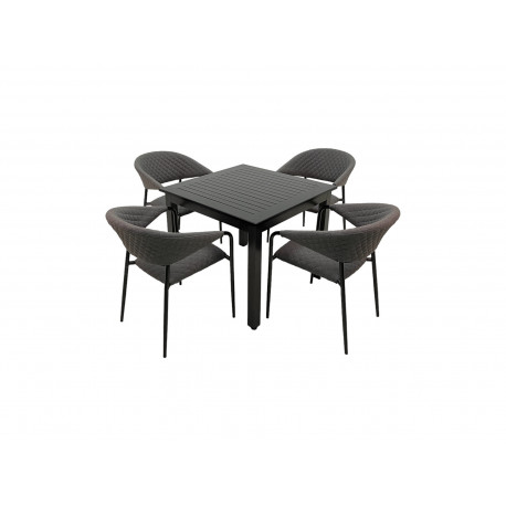 Expert 90 x 90 Melia Likatex - komplet wypoczynkowy aluminiowy 4+1