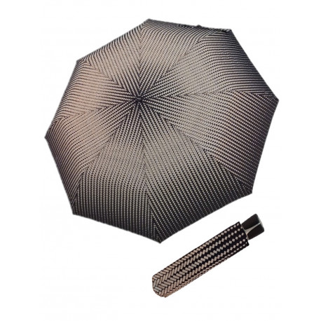 Fiber Mini Black White Traces - damski parasol składany