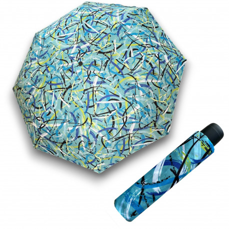 Hit Mini Moving Lines Blue - damski parasol składany