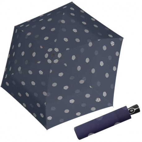 Fiber Magic Timeless Blue Dots - w pełni automatyczny parasol damski