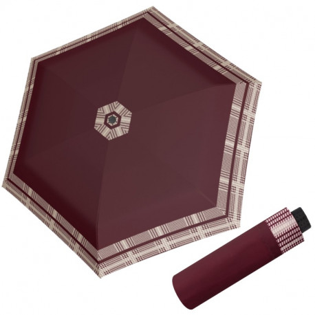 Fiber Havanna Timeless Red Hahnentritt - damski parasol składany