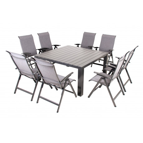 PRATO YELMO ALU - aluminiowy zestaw ogrodowy 8+1