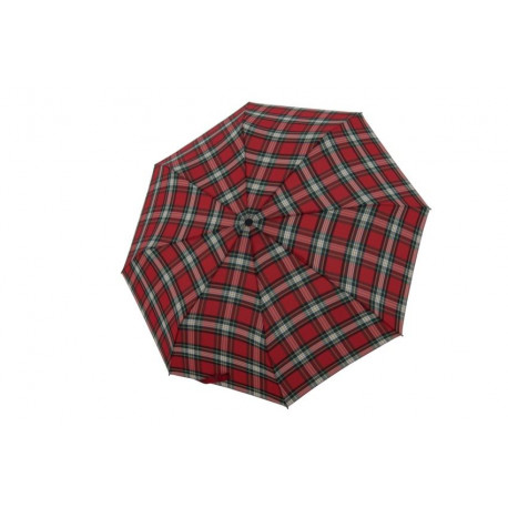 Carbonsteel Magic Check Red - w pełni automatyczny parasol damski