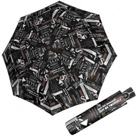 Fiber Magic Scribble Black - w pełni automatyczny parasol damski