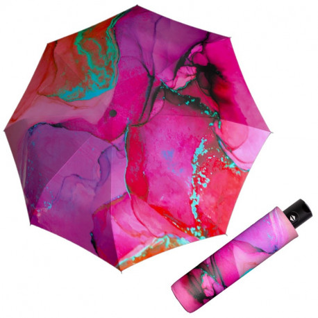 Carbonsteel Magic MARBLE PINK - w pełni automatyczny parasol damski