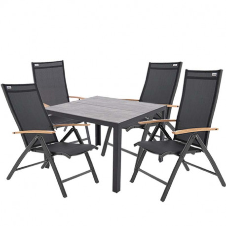 BERGAMO EXPERT WOOD - aluminiowy zestaw sof 4+1