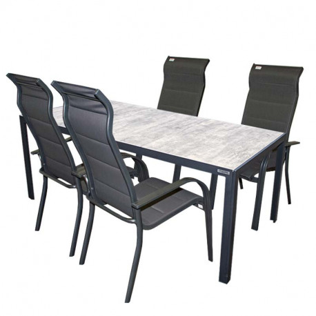 BERGAMO MIAMI szary - aluminiowy zestaw sof 4+1