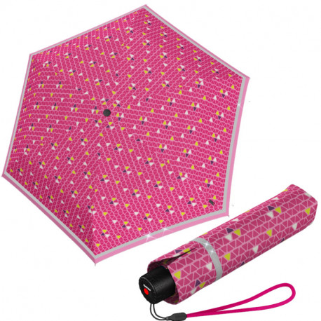 Lekki składany parasol Knirps Rookie Triple Pink Reflective