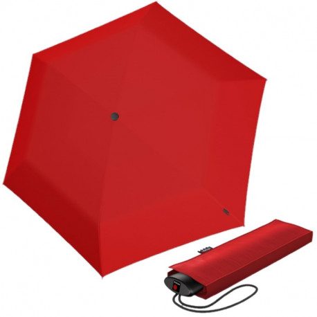 KNIRPS AS.050 SLIM SMALL RED - lekki damski parasol składany na płasko