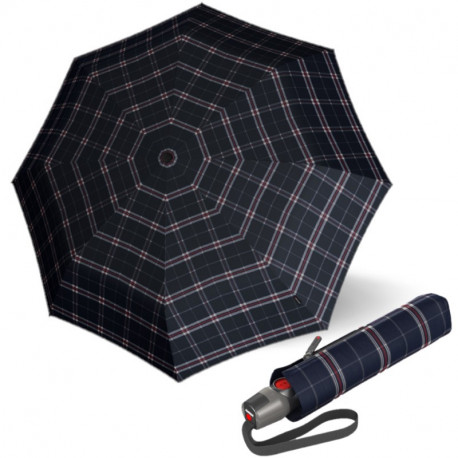 KNIRPS T.200 CHECK NAVY - elegancki damski parasol w pełni automatyczny