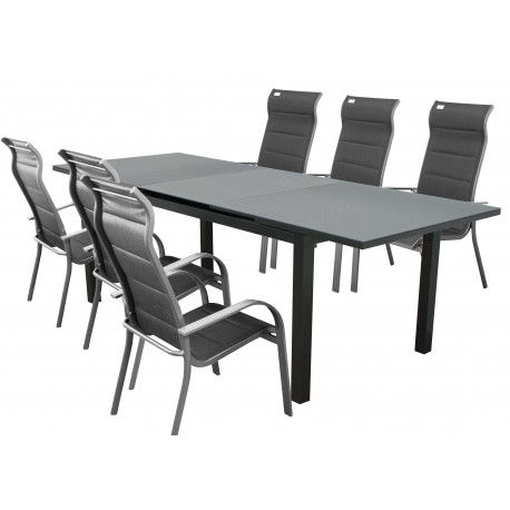 FIRENZE MIAMI szary - aluminiowy zestaw sof 6+1