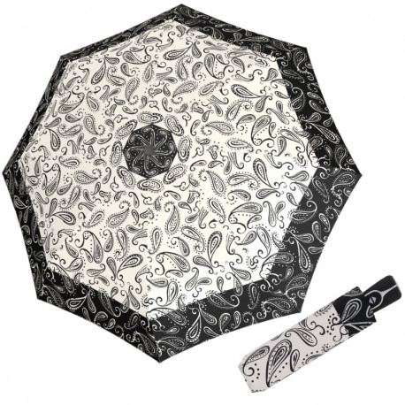 Fiber Magic Black&White Paisley - w pełni automatyczny parasol damski