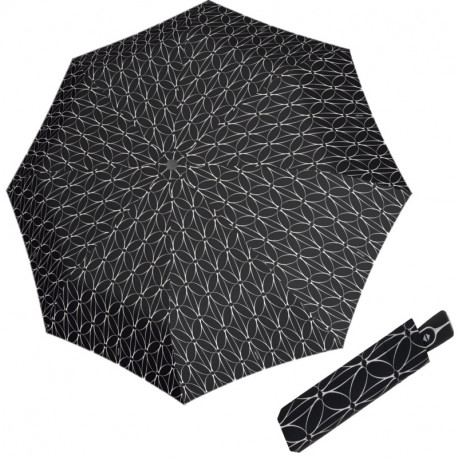Fiber Magic Black&White Rings - w pełni automatyczny parasol damski