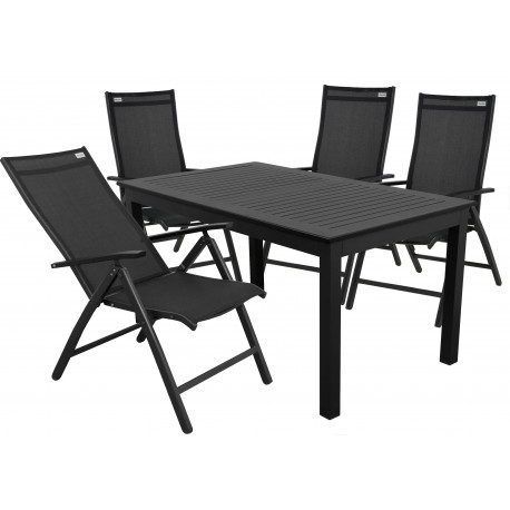 EXPERT ANTRACIT - aluminiowy zestaw wypoczynkowy 4+1