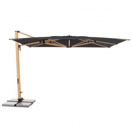 ALU WOOD XL 4x3 m - wahadłowy parasol ogrodowy z drążkiem bocznym 840