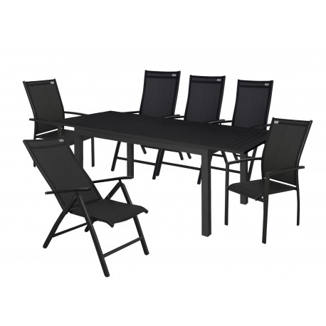 EXPERT ANTRACIT - aluminiowy zestaw wypoczynkowy 4+2+1