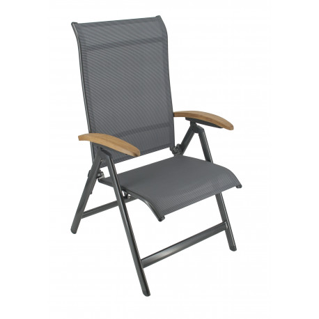 Fotel ogrodowy rozkładany YELMO teak - aluminium