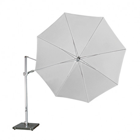 KNIRPS 340 cm - duży luksusowy parasol ogrodowy z drążkiem bocznym Jasnoszary