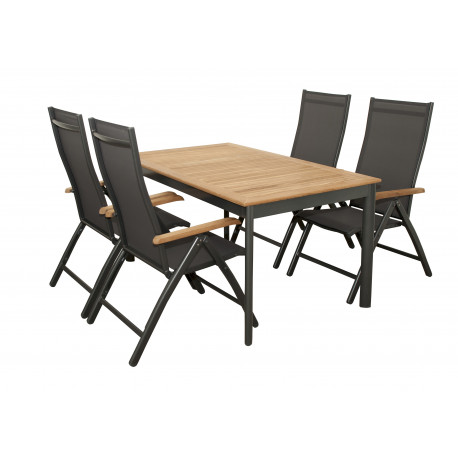 CONCEPT TEAK FSC® 4+1 - zestaw sof ogrodowych (aluminium/dąb)