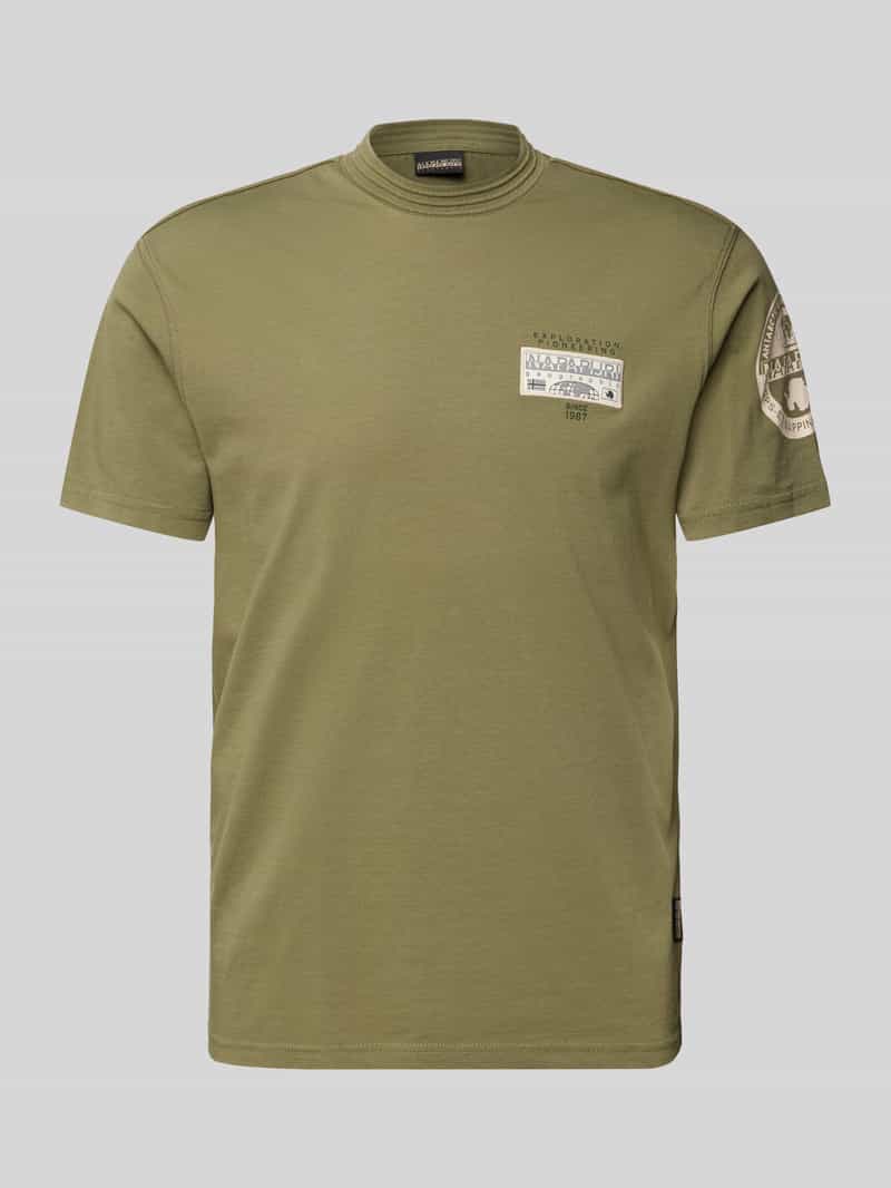 T-shirt z naszywką z logo model ‘AMUNDSEN’