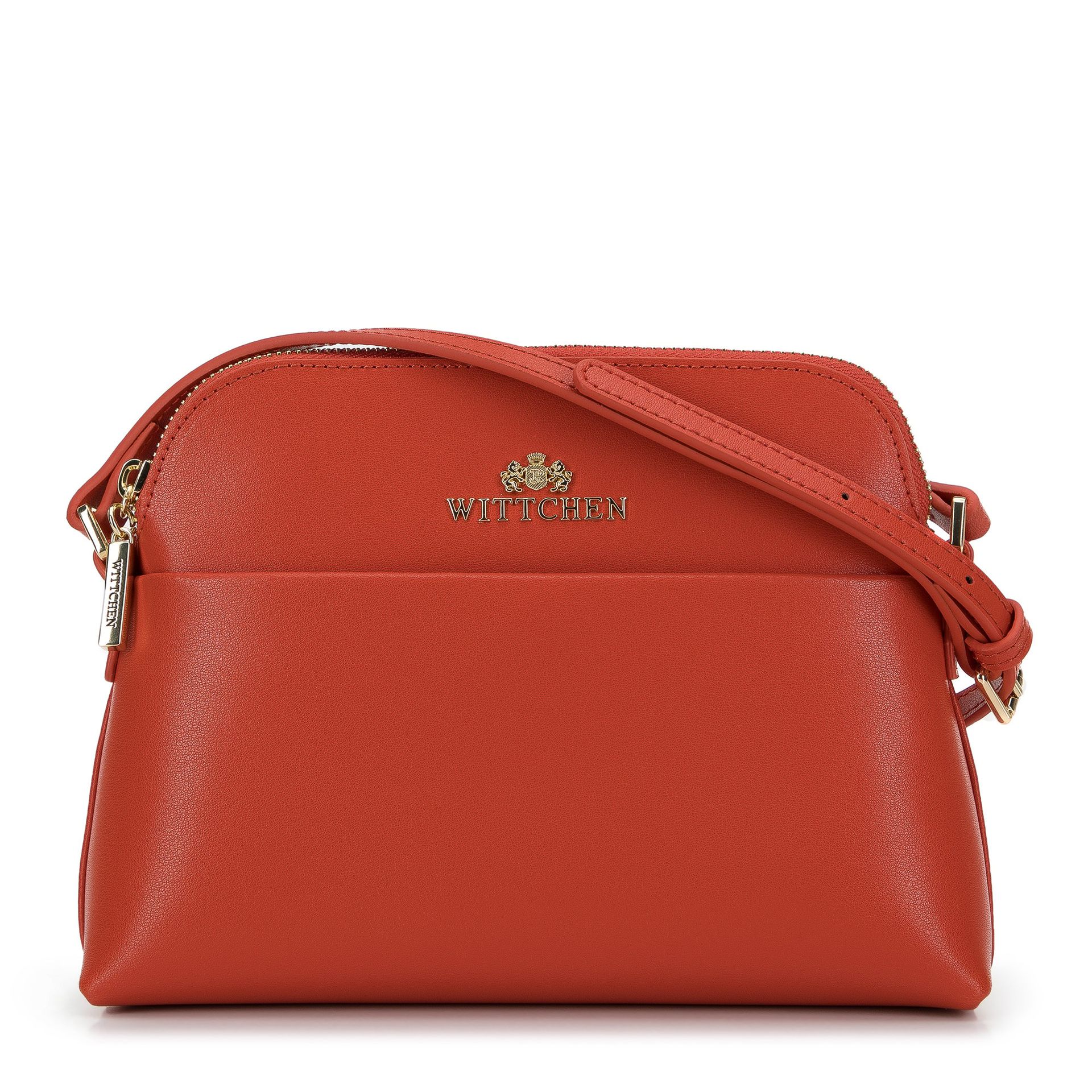 Damska saddle bag ze skóry prosta pomarańczowa