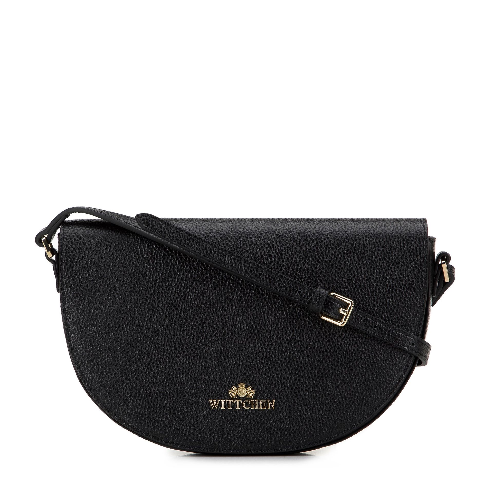 Damska saddle bag z groszkowanej skóry