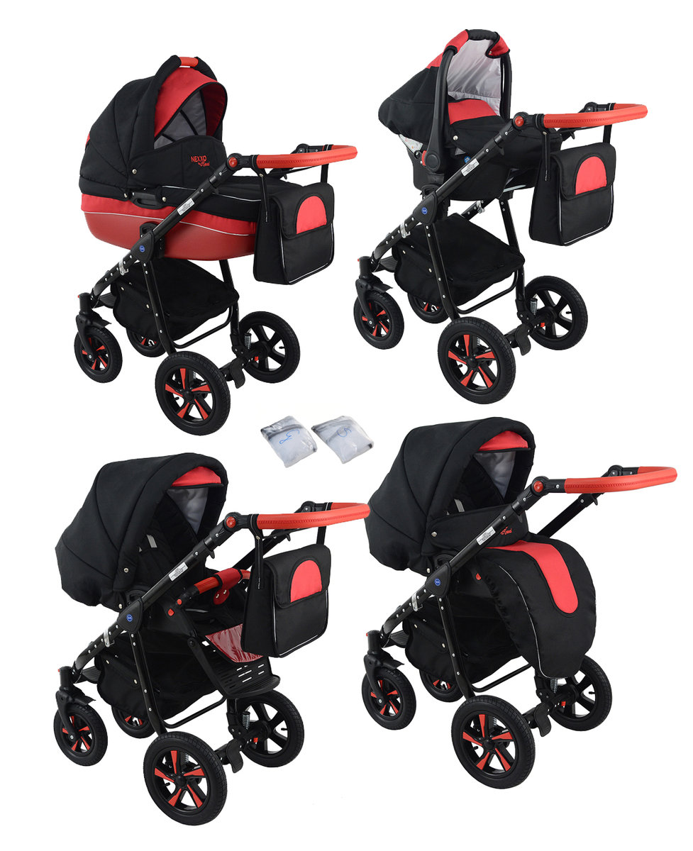 Wózek dziecięcy 3w1 NEXXO black RED SPORT / KRASNAL