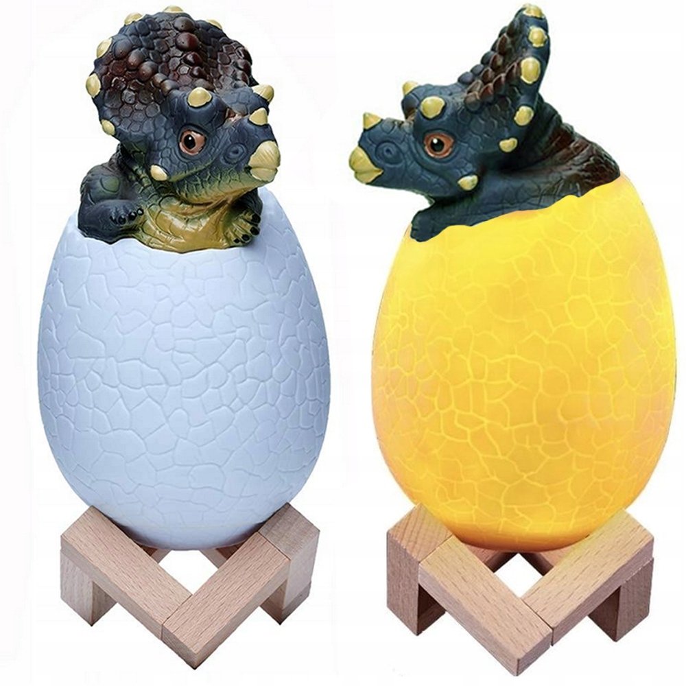 Lampka Nocna Dinozaur Dino Jajko Rgb Led Jajo Świecące Dla Dzieci