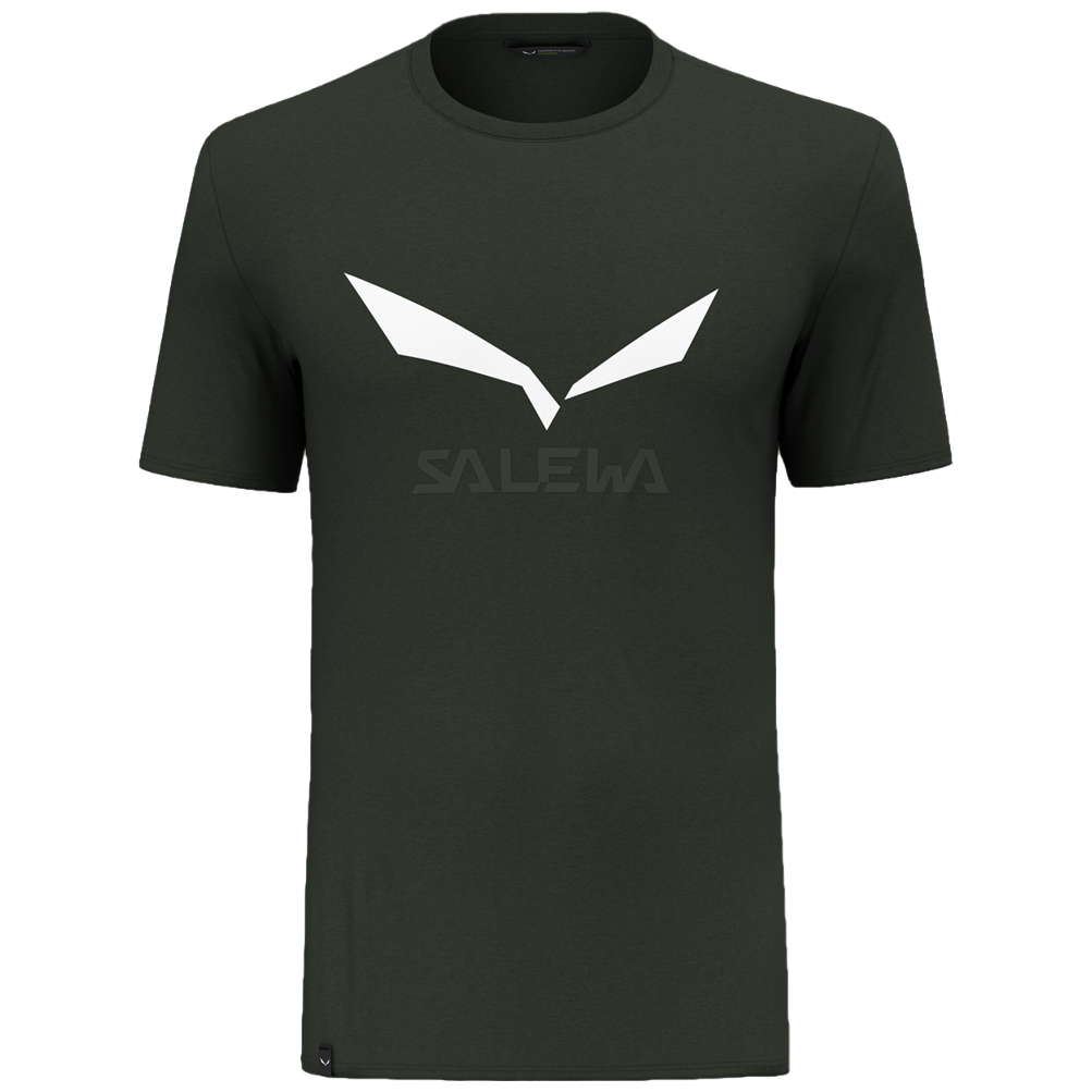 Koszulka męska Salewa Solidlogo Dri-Rel M S/S Tee Rozmiar: L / Kolor: ciemnozielony