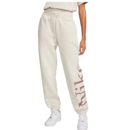 Nike Spodnie damskie W NSW Phnx FLC Os Logo Swtpnt, Lt Orewood BRN/Smokey Mauve/Sail, FN2552-104, M