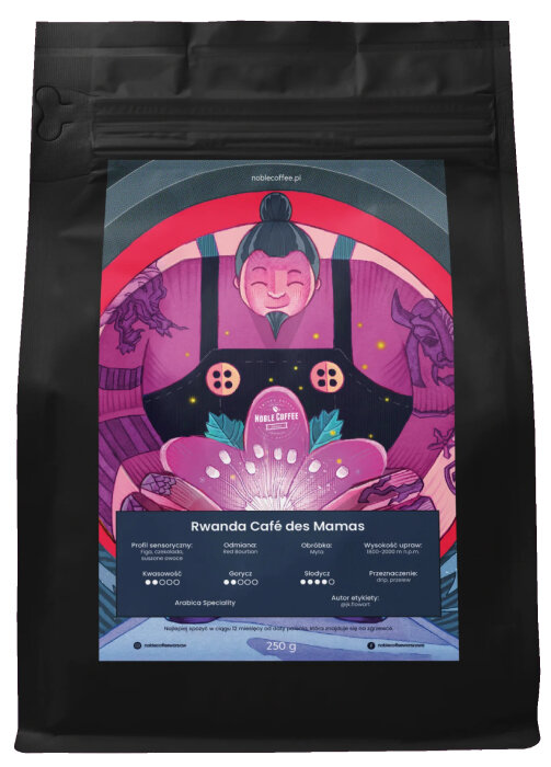 Kawa ziarnista Noble Coffee Rwanda Cafe des Mamas FILTR 250g